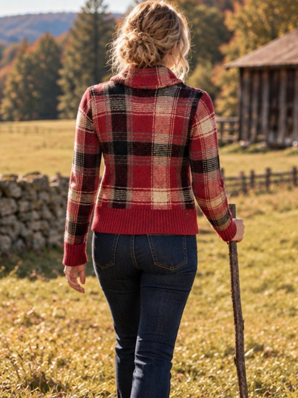 Denim & Supply Ralph Lauren Plaid Wool Blend Shawl Cardigan Heritage S - Picture 16 of 16